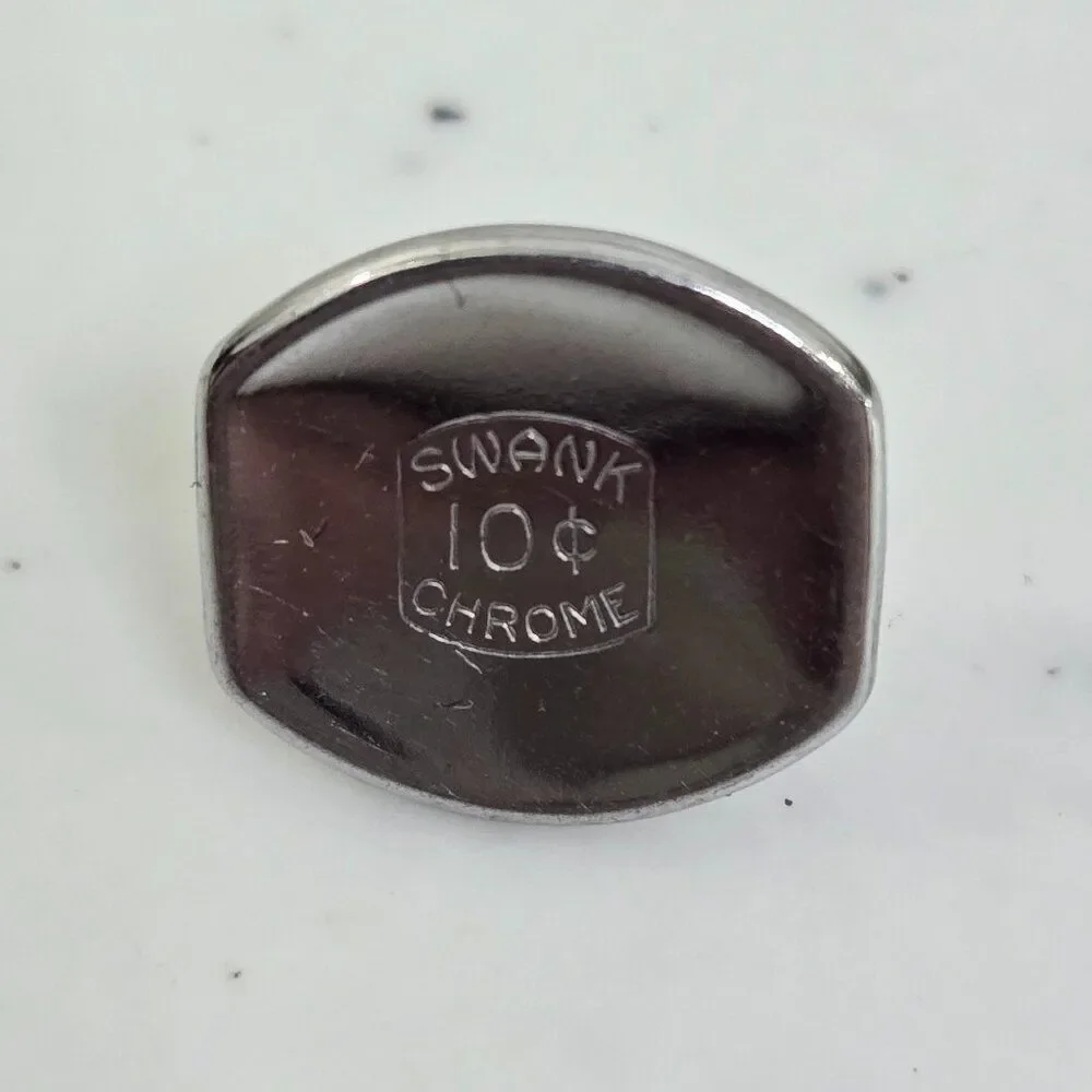 Vintage Swank 10 Cent Chrome Studs Salesman's Sample Items Rare Only 1 cufflink